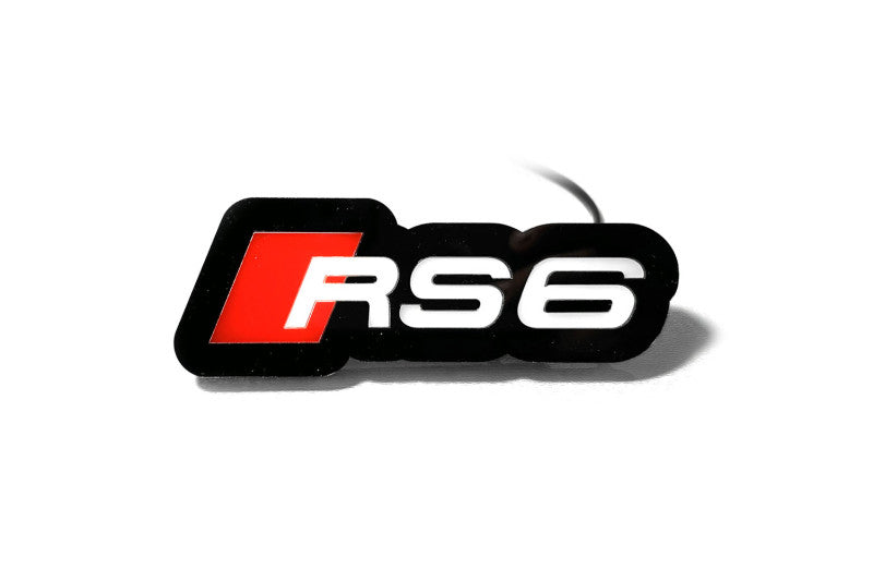 Audi Illuminated LED Radiator Grille Emblems and Badges with RS6 logo Audi Led emblems decoinfabric