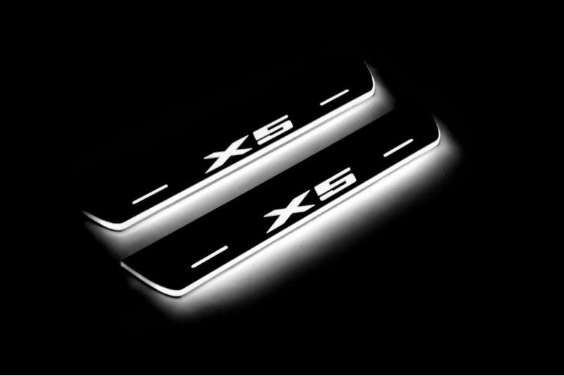 BMW X5 G05 2019+ Led Sill Plates With X5 Logo BMW Led Door Sills opdesign