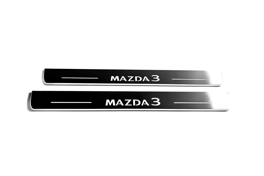 Mazda 3 IV 2019+ Car Door Sill With Logo Mazda 3 Mazda Led Door Sills opdesign