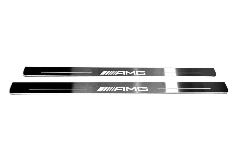 Mercedes S-Class C217 2014-2020 Door Sill Led Plate With AMG Logo Mercedes Led Door Sills opdesign