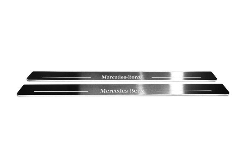 Mercedes CLK W209 2001-2009 Door Sill Led Plate With Mercedes-Benz Logo Mercedes Led Door Sills opdesign