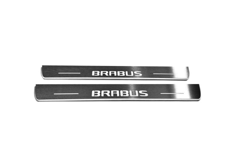 Mercedes C W205 2014-2021 LED Door Sills PRO With Brabus Logo Mercedes Led Door Sills opdesign