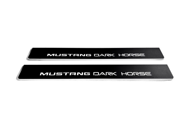 Ford Mustang VII 2023+ Illuminated LED Door Sill Plates With Mustang Dark Horse Logo Ford Led Door Sills opdesign