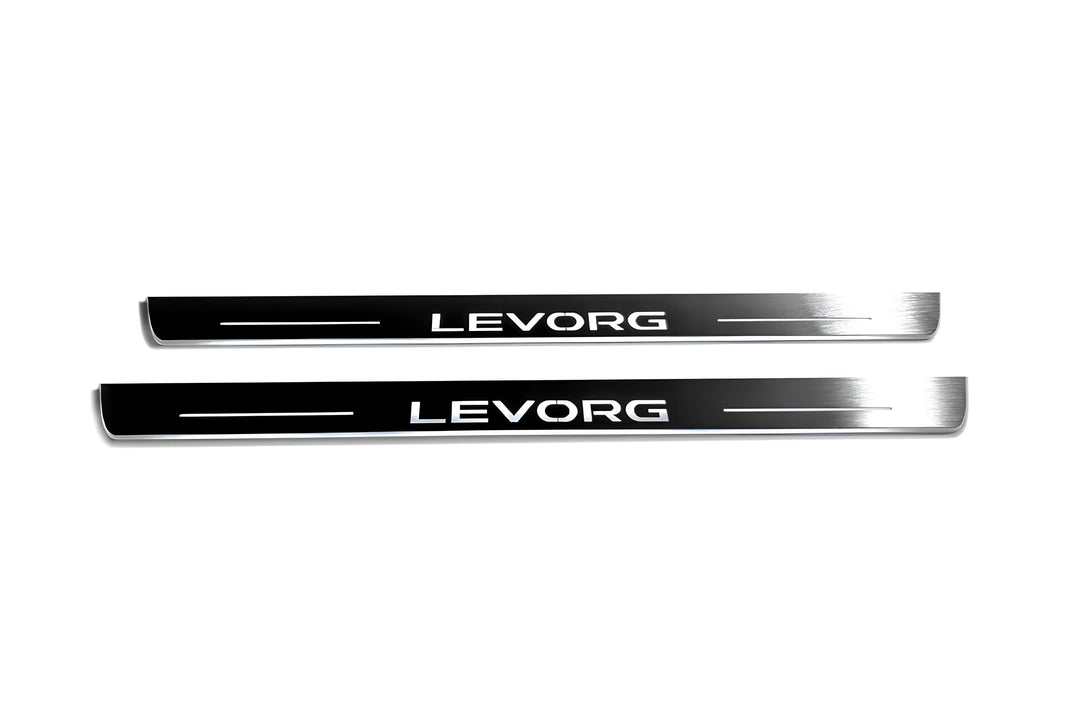 Subaru Levorg I 2014-2020 LED Door Sills With Logo Levorg Subaru Led Door Sills opdesign