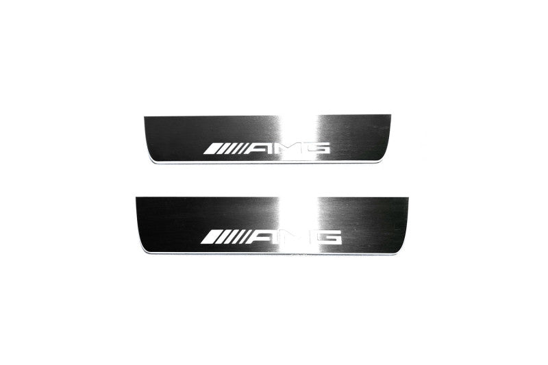 Mercedes E W211 2002-2009 LED Door Sills PRO With AMG Logo