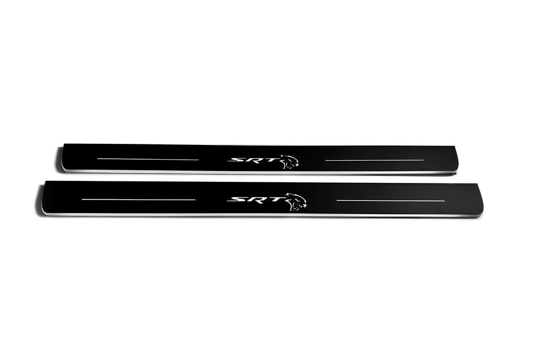 Chrysler 300C II 2011+ Door Sill Led Plate With SRT HELLCAT Logo Chrysler Led Door Sills opdesign