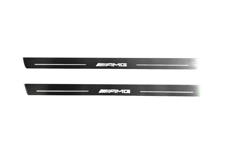 Mercedes C W205 Coupe 2014-2021 Door Sill Led Plate With AMG Logo Mercedes Led Door Sills opdesign