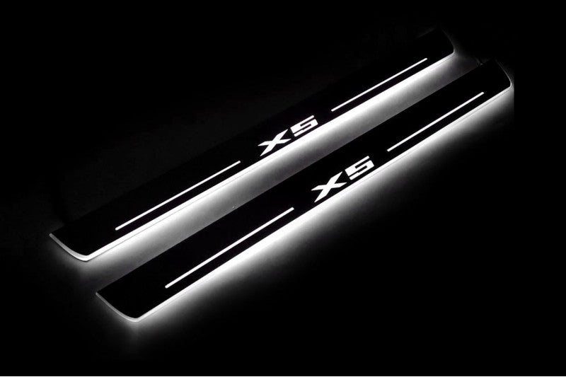 BMW X5 G05 2019+ Led Sill Plates With X5 Logo BMW Led Door Sills opdesign