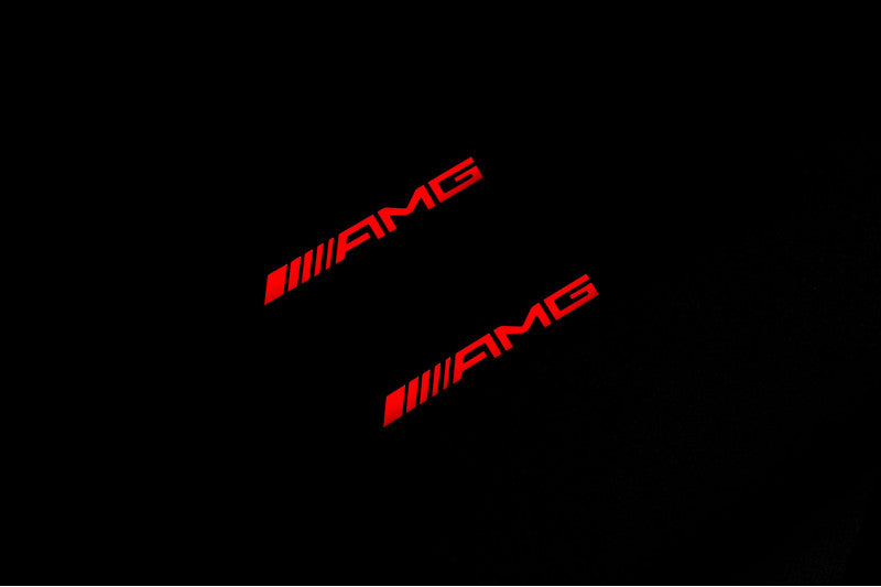 Mercedes GLA X156 2014+ Led Door Sill Pro With Logo AMG (Premium Painting) Mercedes Led Door Sills PRO opdesign