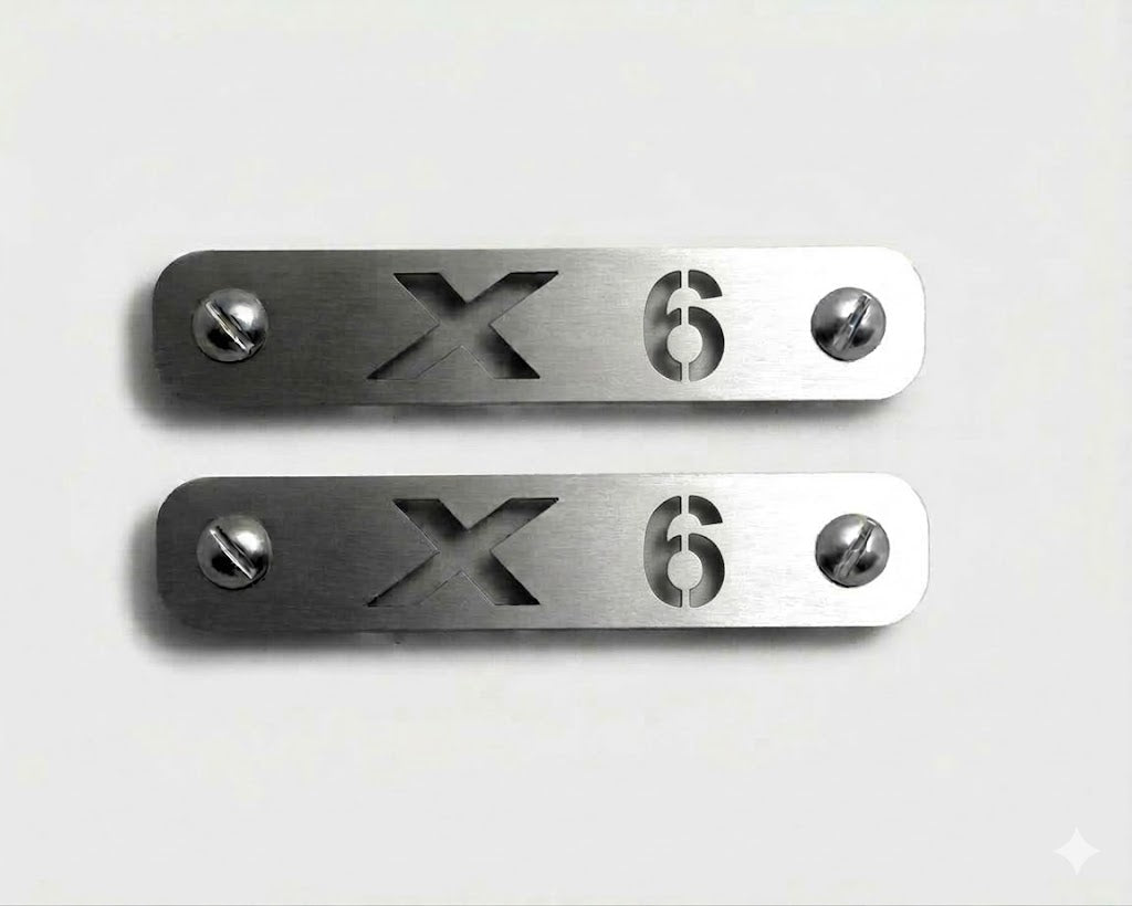 BMW X6 Floor Mat Emblem Set – Stainless Steel Badges