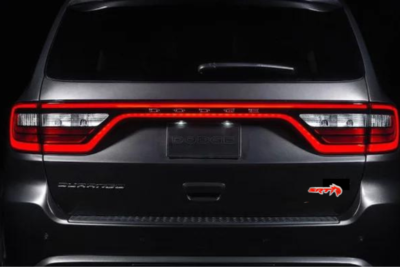 Dodge Stainless Steel tailgate trunk rear emblem with SRT Trackhawk logo - decoinfabric