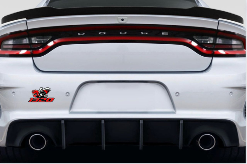 Dodge tailgate trunk rear emblem with 1320 Scat Pack logo (type 4) Dodge emblems decoinfabric