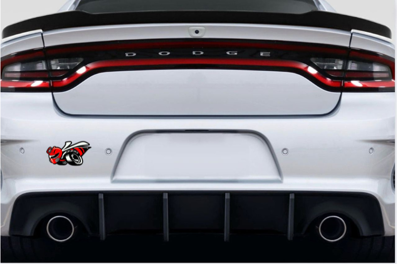 Dodge tailgate trunk rear emblem with 1320 Scat Pack logo (type 3) Dodge emblems decoinfabric