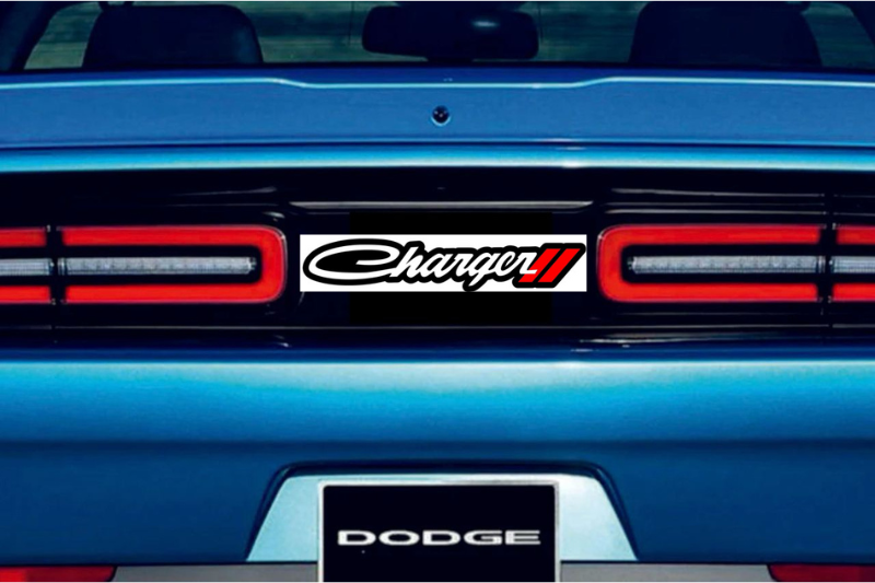 Dodge Charger trunk rear emblem between tail lights with Charger logo