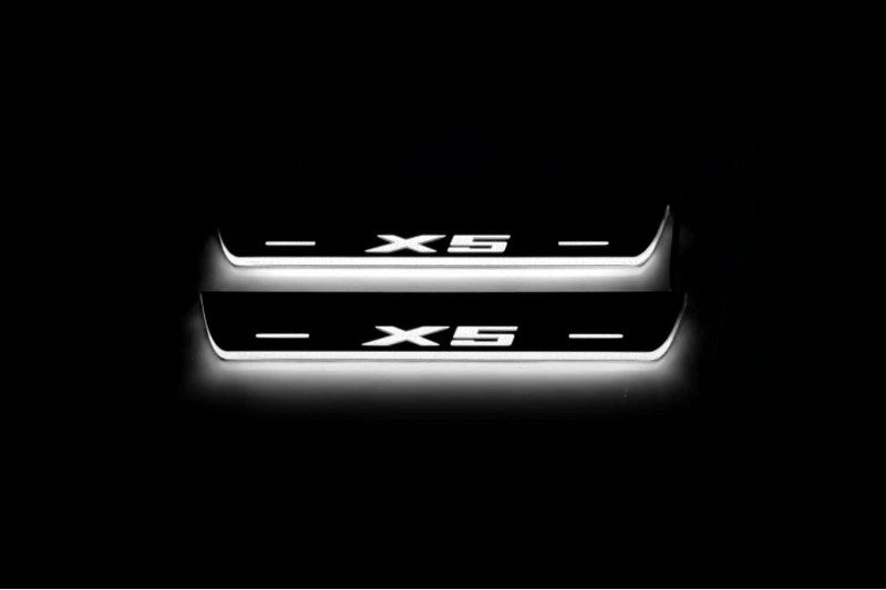 BMW X5 G05 2019+ Led Sill Plates With X5 Logo BMW Led Door Sills opdesign