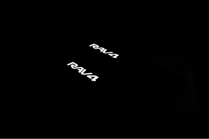 Toyota Rav4 IV 2012-2019 Led Door Sill Pro With Logo Rav4 (Premium Painting) Toyota Led Door Sills PRO opdesign