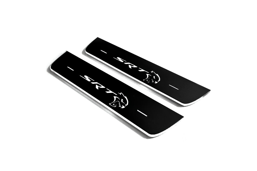 Chrysler 300C II 2011+ Door Sill Led Plate With SRT HELLCAT Logo Chrysler Led Door Sills opdesign