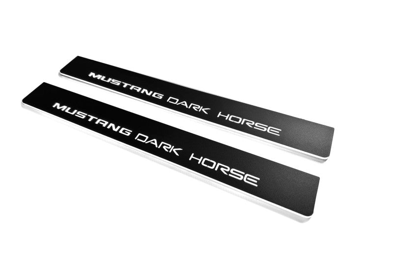 Ford Mustang VII 2023+ Illuminated LED Door Sill Plates With Mustang Dark Horse Logo Ford Led Door Sills opdesign