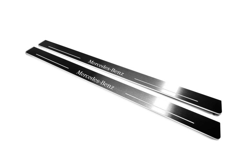 Mercedes CLK W209 2001-2009 Door Sill Led Plate With Mercedes-Benz Logo Mercedes Led Door Sills opdesign