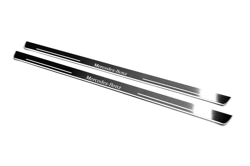 Mercedes V-Class W447 2014+ Door Sill Led Plate With Mercedes-Benz Logo Mercedes Led Door Sills opdesign