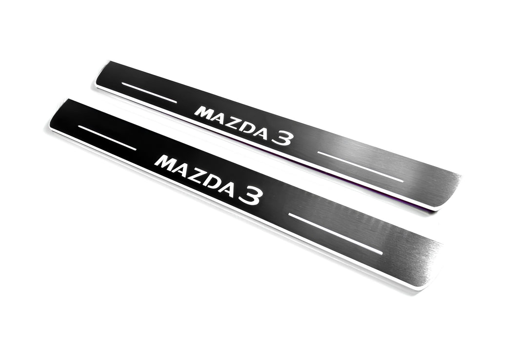 Mazda 3 IV 2019+ Car Door Sill With Logo Mazda 3 Mazda Led Door Sills opdesign