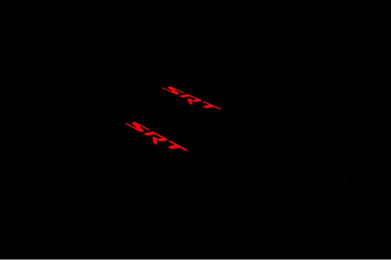 Jeep Grand Cherokee IV 2010-2021 Led Door Sill Pro With Logo SRT (Premium Painting) Jeep Led Door Sills PRO opdesign