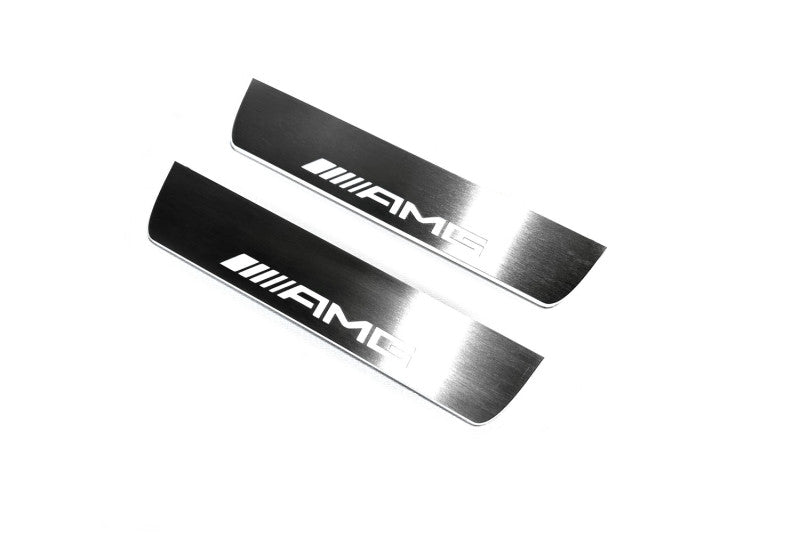 Mercedes E W211 2002-2009 LED Door Sills PRO With AMG Logo