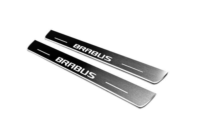 Mercedes C W205 2014-2021 LED Door Sills PRO With Brabus Logo Mercedes Led Door Sills opdesign