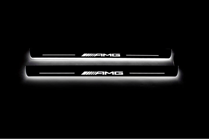 Mercedes GLE I W166 2015-2019 LED Car Door Sill With Logo AMG