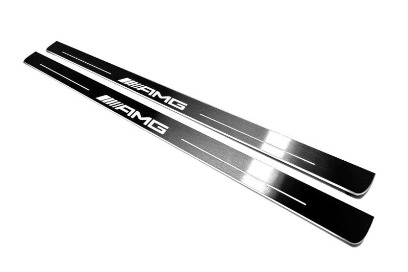 Mercedes S-Class C217 2014-2020 Door Sill Led Plate With AMG Logo Mercedes Led Door Sills opdesign