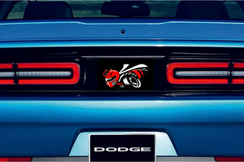 Dodge Challenger trunk rear emblem between tail lights with 1320 Scat Pack logo (type 3)