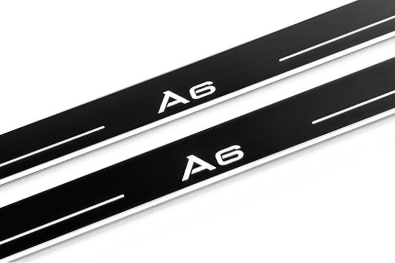 Audi A6 C7 2011-2018 Auto Door Sill Plates With Logo A6 Audi Led Door Sills opdesign