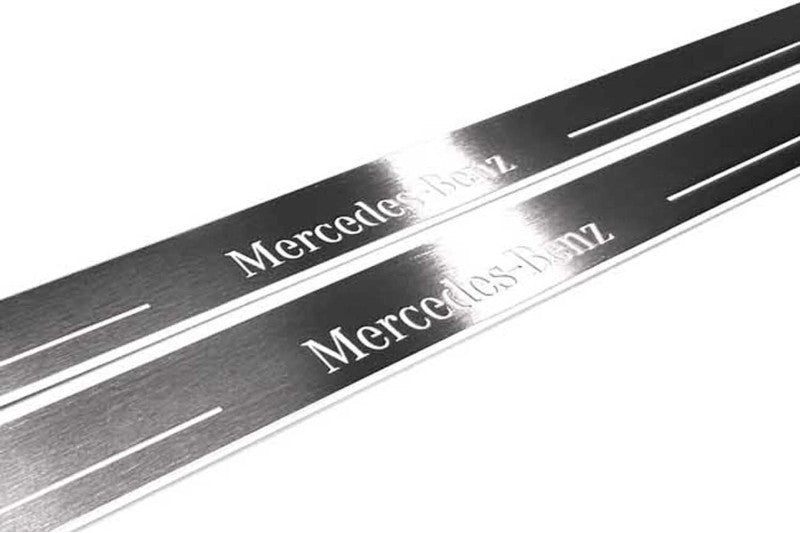 Mercedes CLK W209 2001-2009 Door Sill Led Plate With Mercedes-Benz Logo Mercedes Led Door Sills opdesign