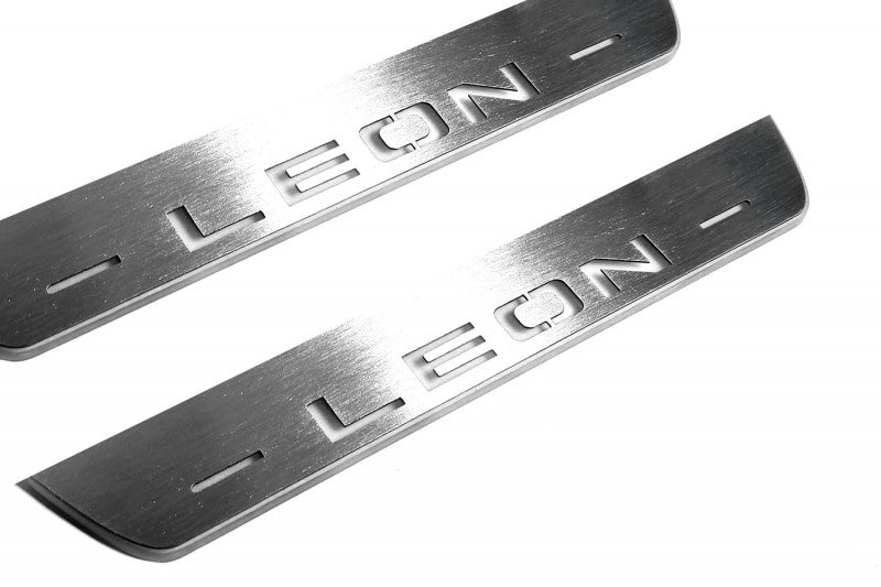 Seat Leon III 2013-2020 Auto Door Sill Plates With Logo Leon Seat Led Door Sills opdesign