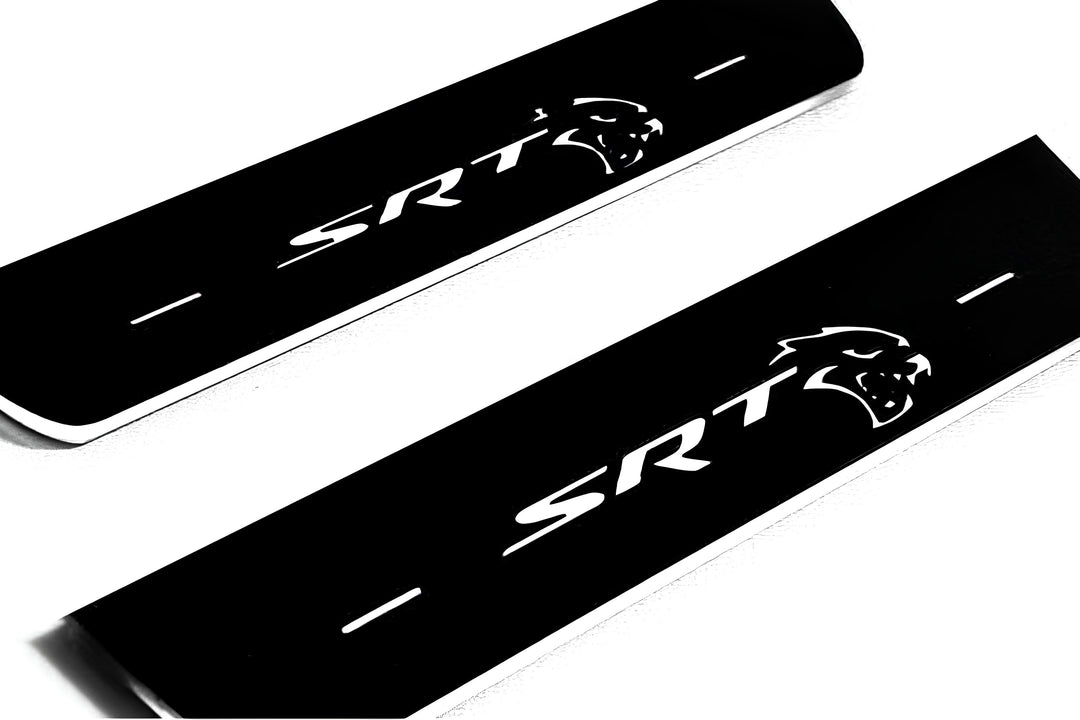 Chrysler 300C II 2011+ Door Sill Led Plate With SRT HELLCAT Logo Chrysler Led Door Sills opdesign