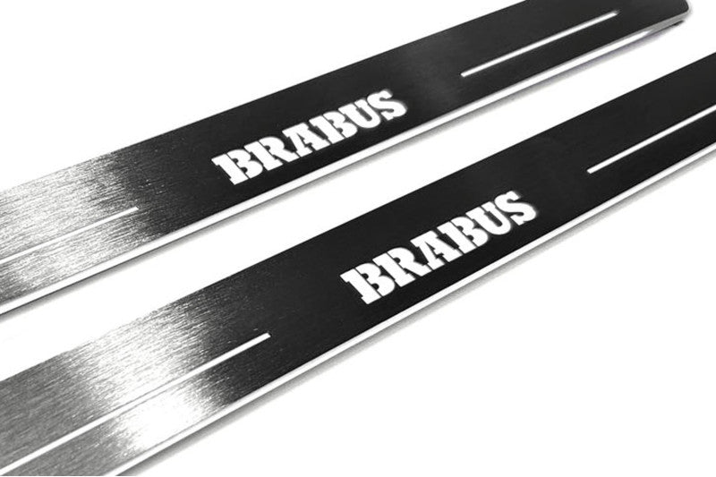 Mercedes CLS-Class II (C218) 2010-2018 Auto Door Sill Plates With Logo Brabus Mercedes Led Door Sills opdesign