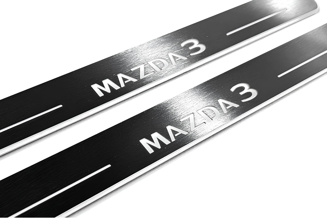 Mazda 3 IV 2019+ Car Door Sill With Logo Mazda 3 Mazda Led Door Sills opdesign