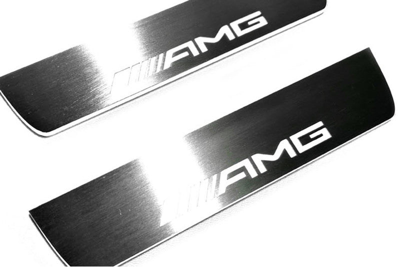 Mercedes E W211 2002-2009 LED Door Sills PRO With AMG Logo