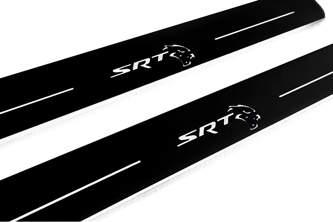 Chrysler 300C II 2011+ Door Sill Led Plate With SRT HELLCAT Logo Chrysler Led Door Sills opdesign