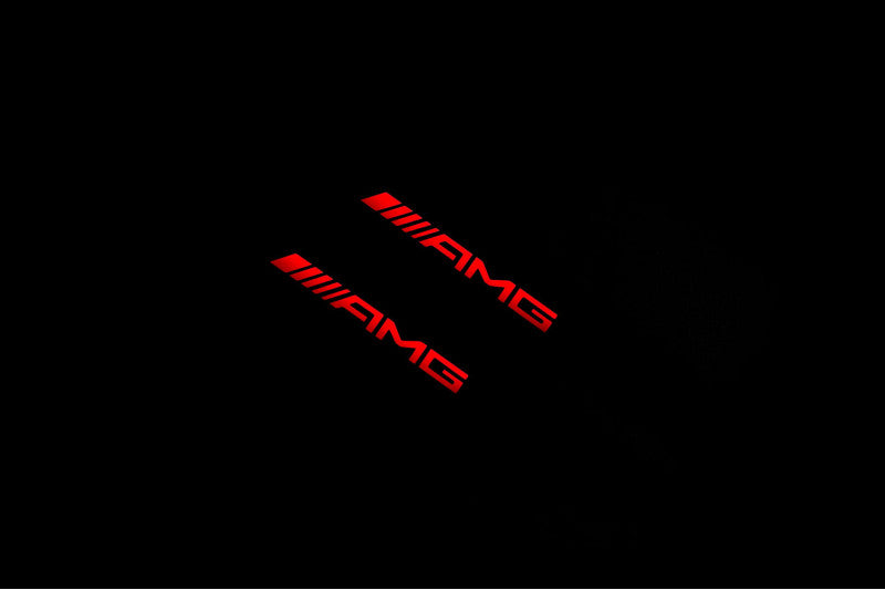 Mercedes GLA X156 2014+ Led Door Sill Pro With Logo AMG (Premium Painting) Mercedes Led Door Sills PRO opdesign