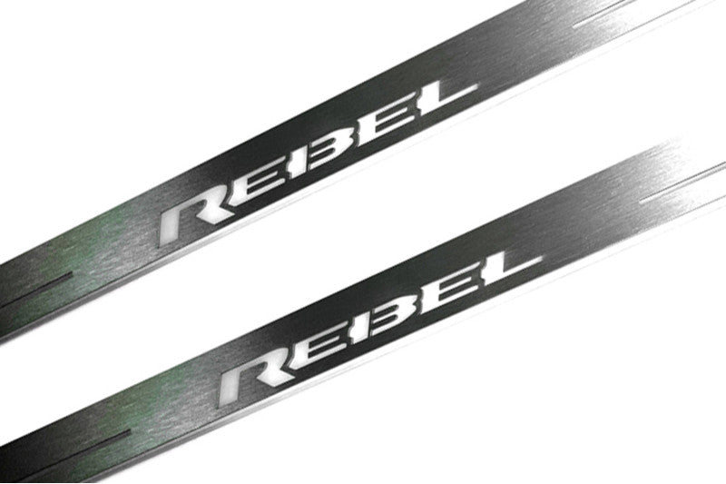 Dodge RAM 2500 V 2019+ Door Sill Led Plate With REBEL Logo