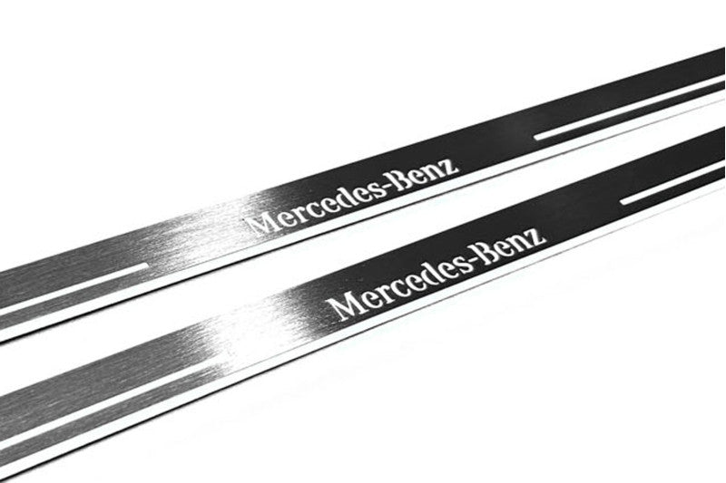 Mercedes V-Class W447 2014+ Door Sill Led Plate With Mercedes-Benz Logo Mercedes Led Door Sills opdesign