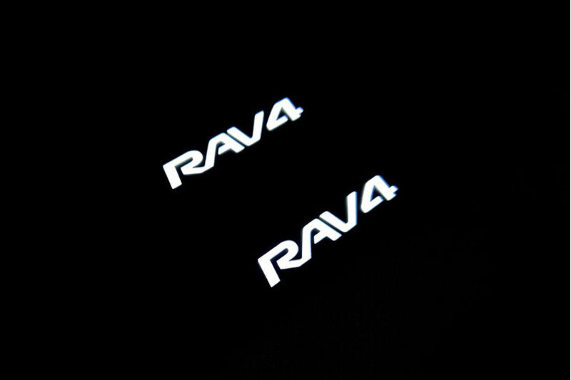 Toyota Rav4 V 2019+ Led Door Sill Pro With Logo Rav4 (Premium Painting) Toyota Led Door Sills PRO opdesign