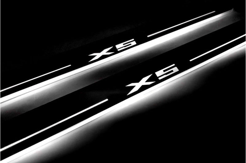 BMW X5 G05 2019+ Led Sill Plates With X5 Logo BMW Led Door Sills opdesign