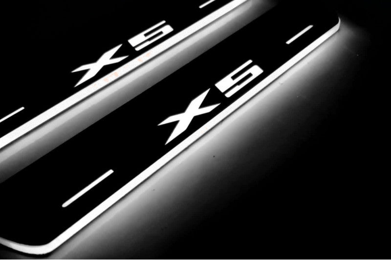 BMW X5 G05 2019+ Led Sill Plates With X5 Logo BMW Led Door Sills opdesign