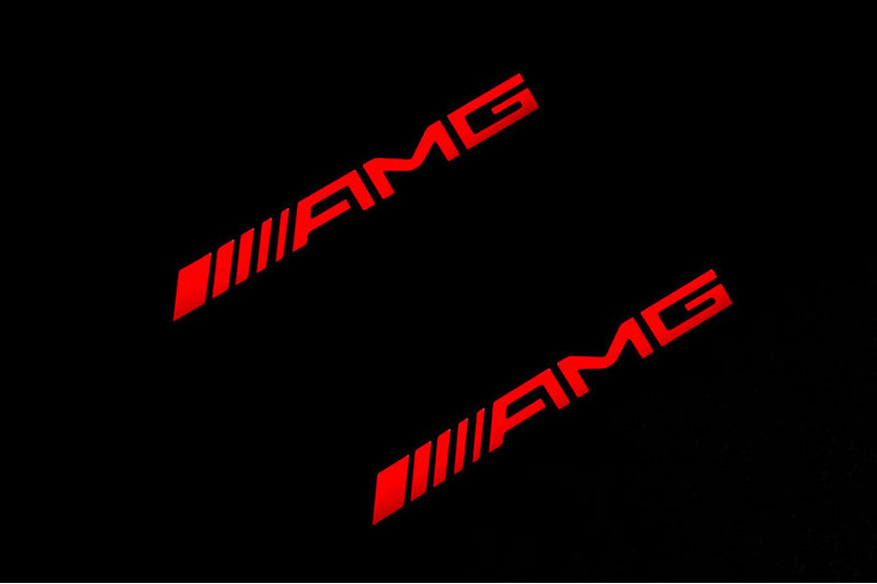 Mercedes GLA X156 2014+ Led Door Sill Pro With Logo AMG (Premium Painting) Mercedes Led Door Sills PRO opdesign