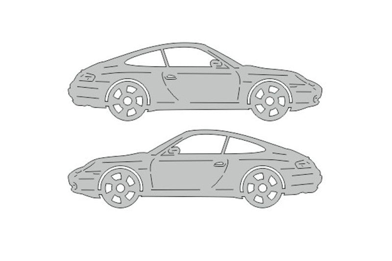 Porsche 911 (996) (1997-2006) Floor Mat Emblem Set – Stainless Steel Badges Car Mats Badges Decoin