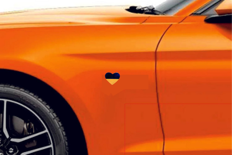 Emblem (badges) for fenders with Ukraine Heart logo Custom design emblems decoinfabric