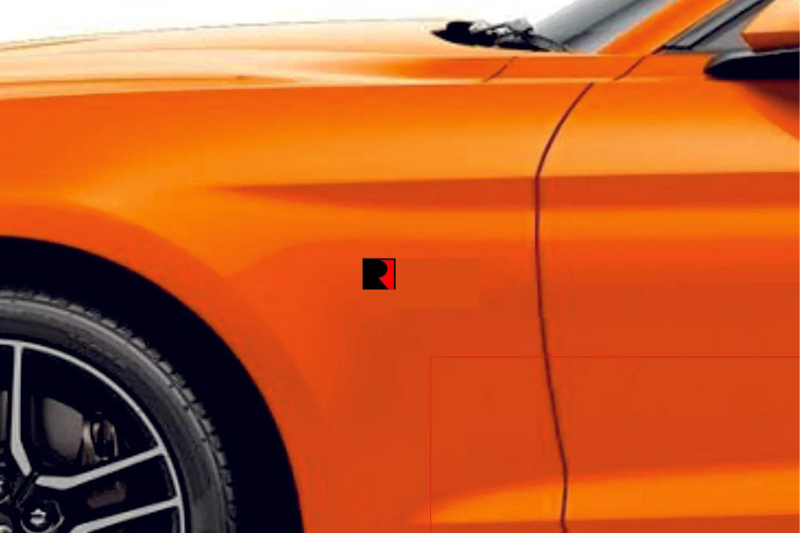Ford Mustang Emblem & Badges set with Roush logo (Type 2) Ford emblems decoinfabric