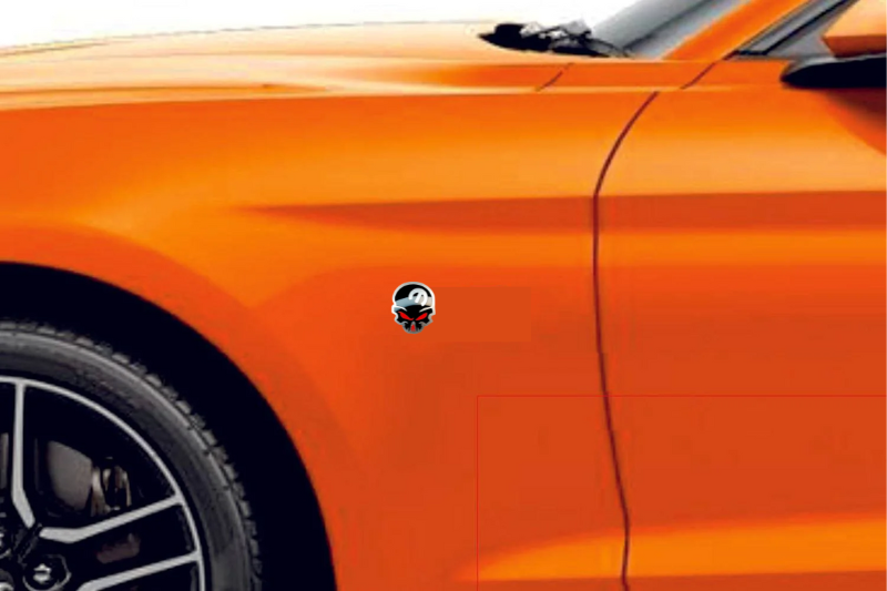 Chrysler Stainless Steel emblem for fenders with Mopar Scull logo (Type 3)